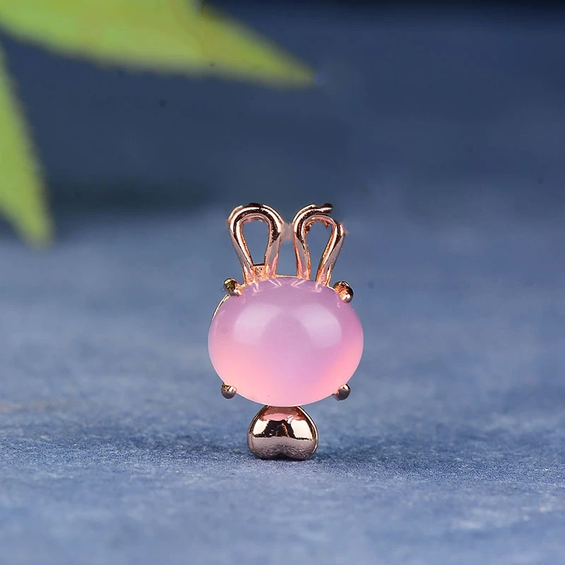 【百姓甄选】藕粉紫罗兰兔子吊坠48(多样性发)