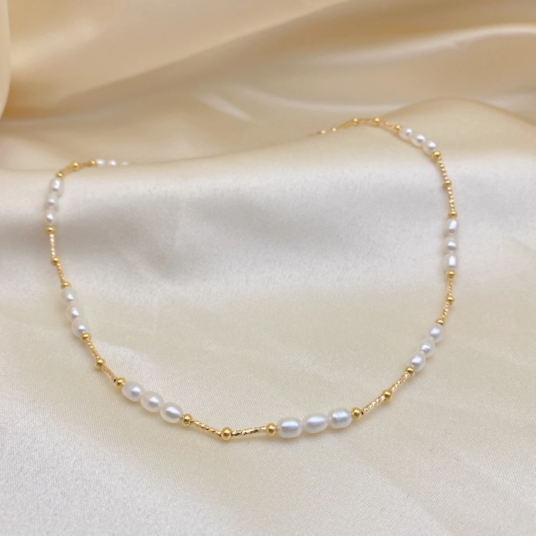 LH031【星河入梦珍珠满天星项链】手工气质白色轻奢时尚百搭法式