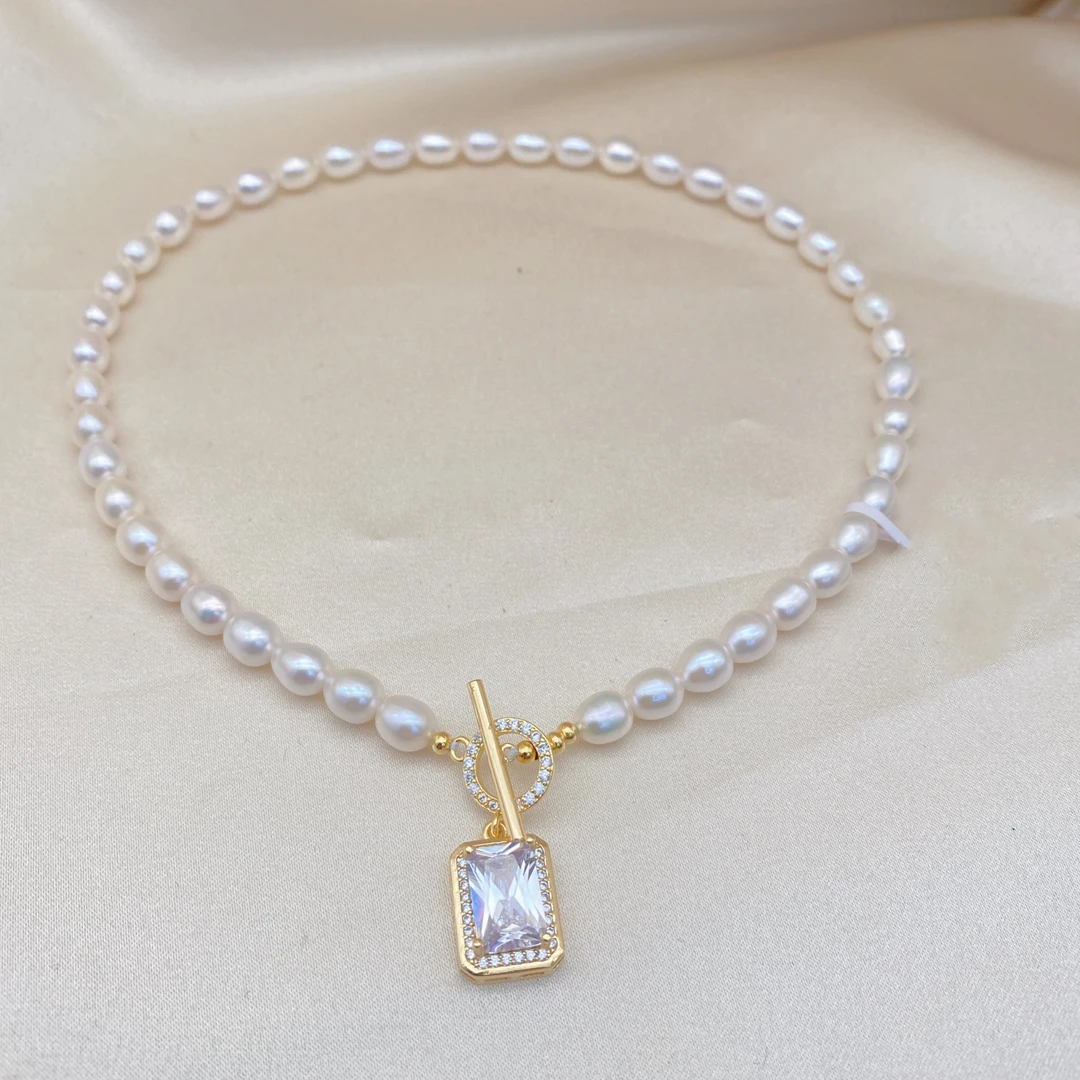 LH101【方糖项链】天然淡水珍珠1气质白色简约轻奢法式素款商场高级