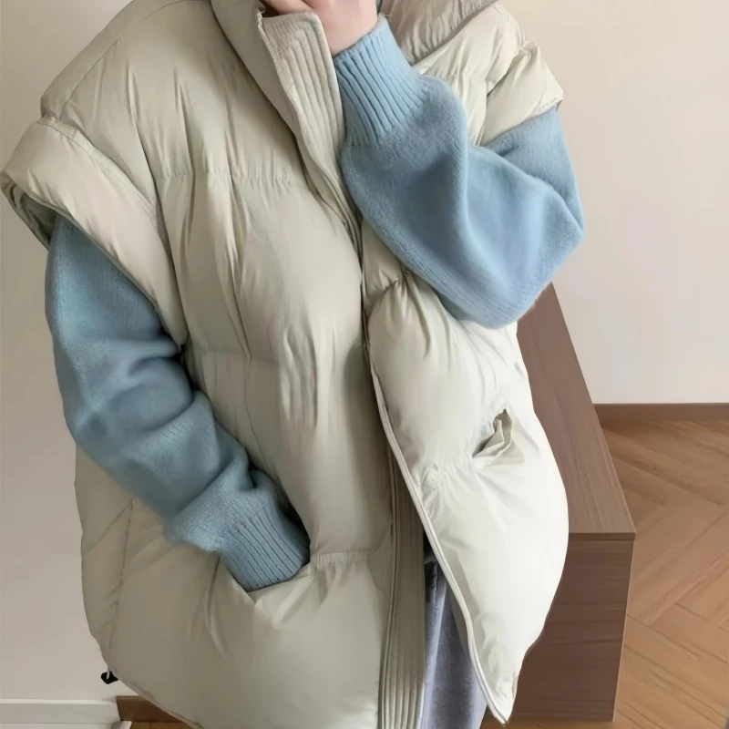 马甲女款秋冬羽绒马甲2025网红爆款小个子高级感宽松立领坎肩外套