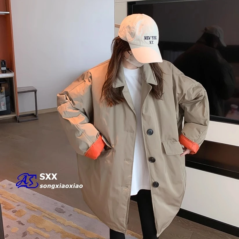 羽绒服女款爆款2025冬新款高档小个子上档次休闲中长款学院风外套