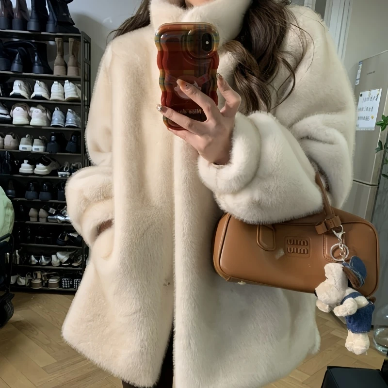 托斯卡纳皮毛一体女款爆款2025新款冬季小个子皮草高档水貂毛外套