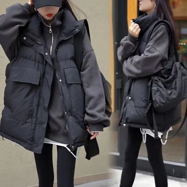 羽绒马甲女款正品欧货高端2025新款白鸭绒背心大口袋宽松马夹外套