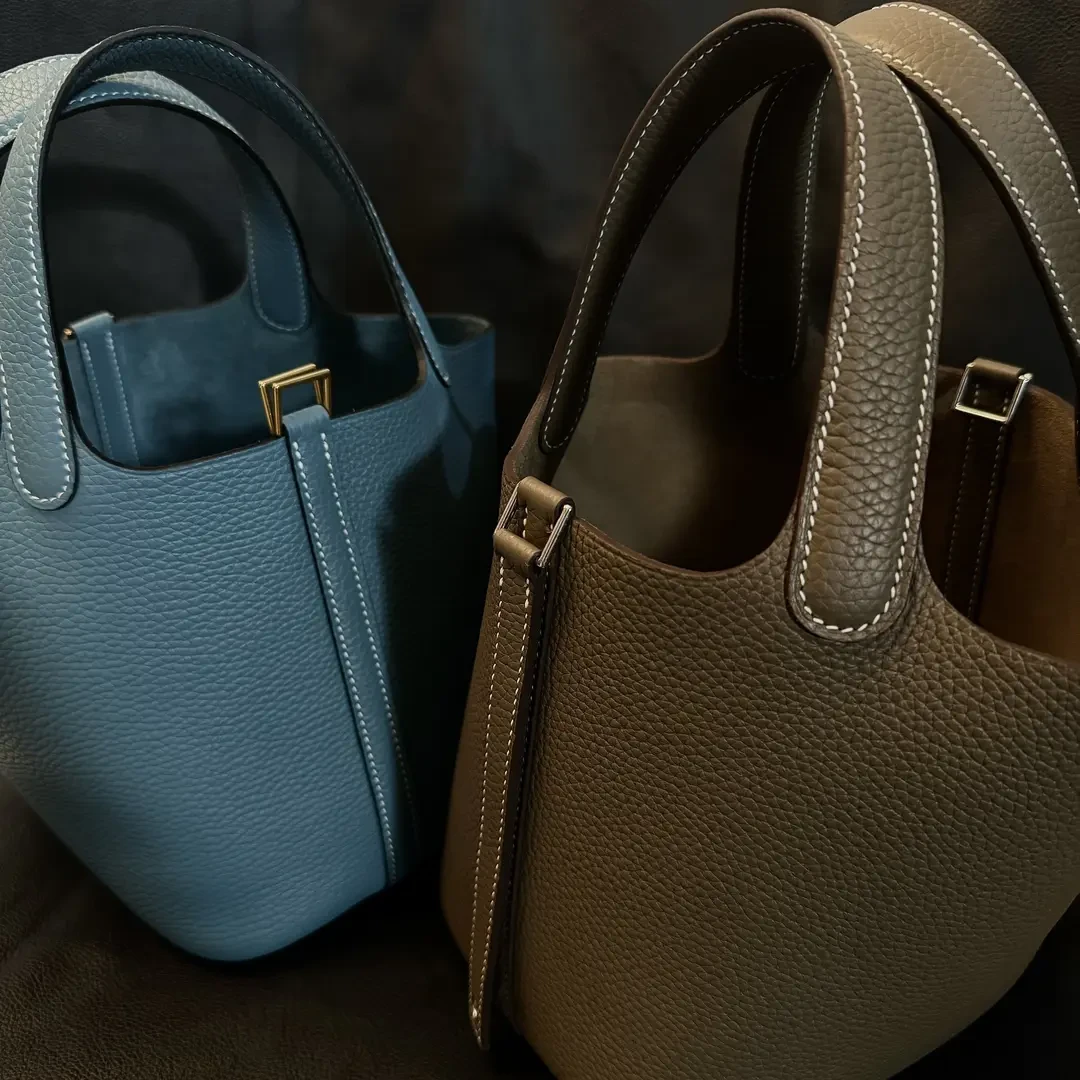 法式全手缝蜡线手工包进口tc小牛皮手提包女真皮18cm