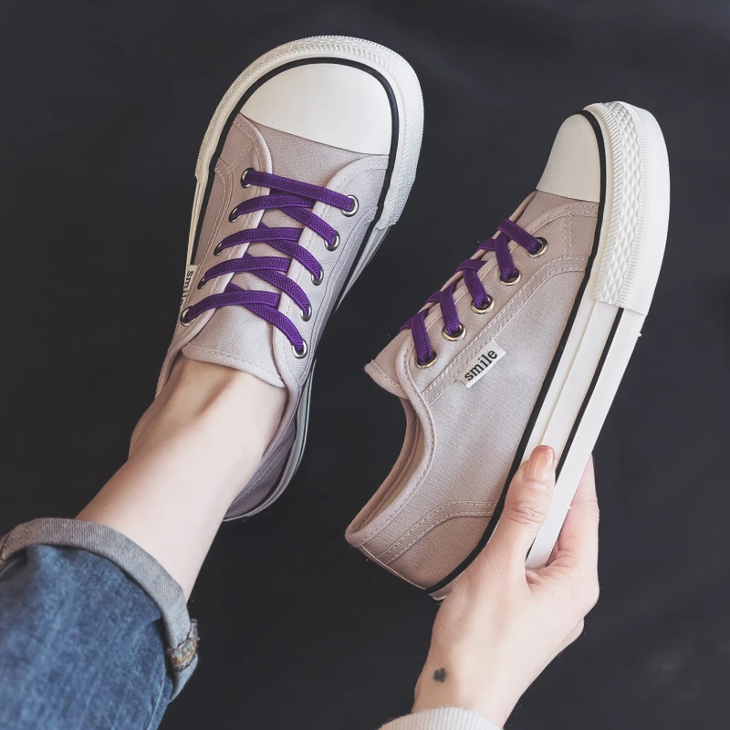 【YO】芒果头帆布鞋女2025春夏板鞋低帮小白鞋松紧带一脚蹬懒人鞋