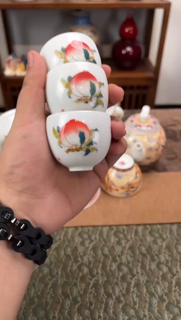 【闪购商品】文祥窑釉下彩手工手绘单杯