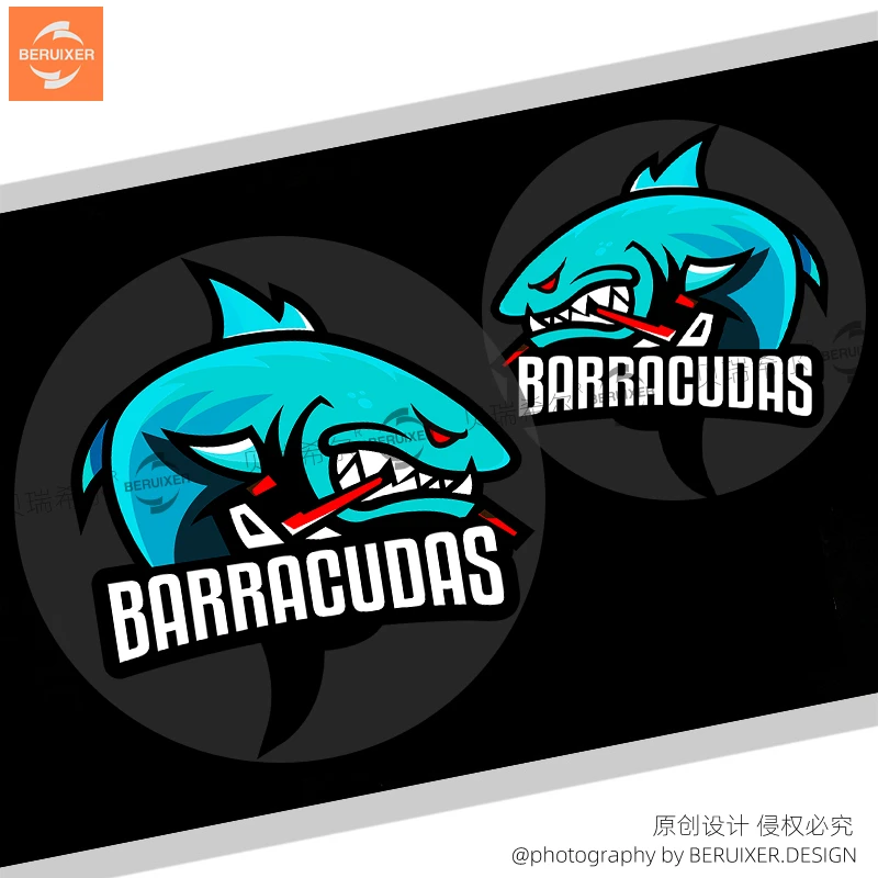 鲨鱼车贴汽车保险杠卡通贴纸车身划痕遮挡创意个性侧门装饰反光贴