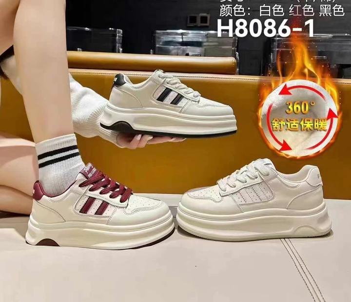 【专属】H8086-1厚底小白鞋女2024年秋冬新款女鞋百搭休闲鞋