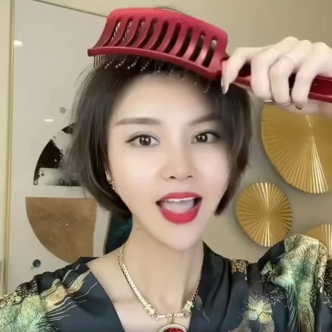 大红排骨梳男女蓬松梳子造型梳大弯梳美定型气垫气囊梳子卷发直卷