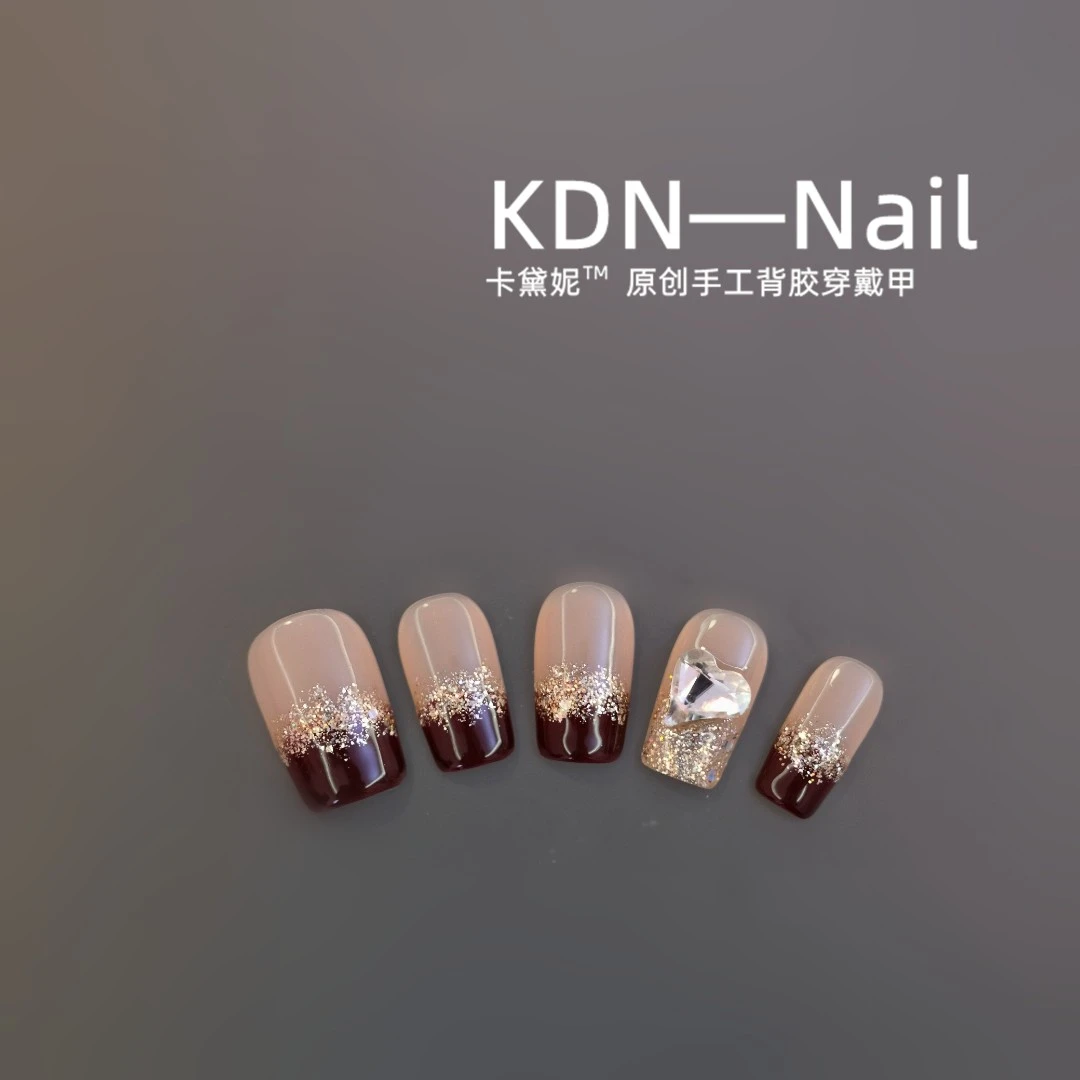 现货【金粉世家】中长方/短方 纯手工穿戴式穿戴甲10片可拆卸美甲