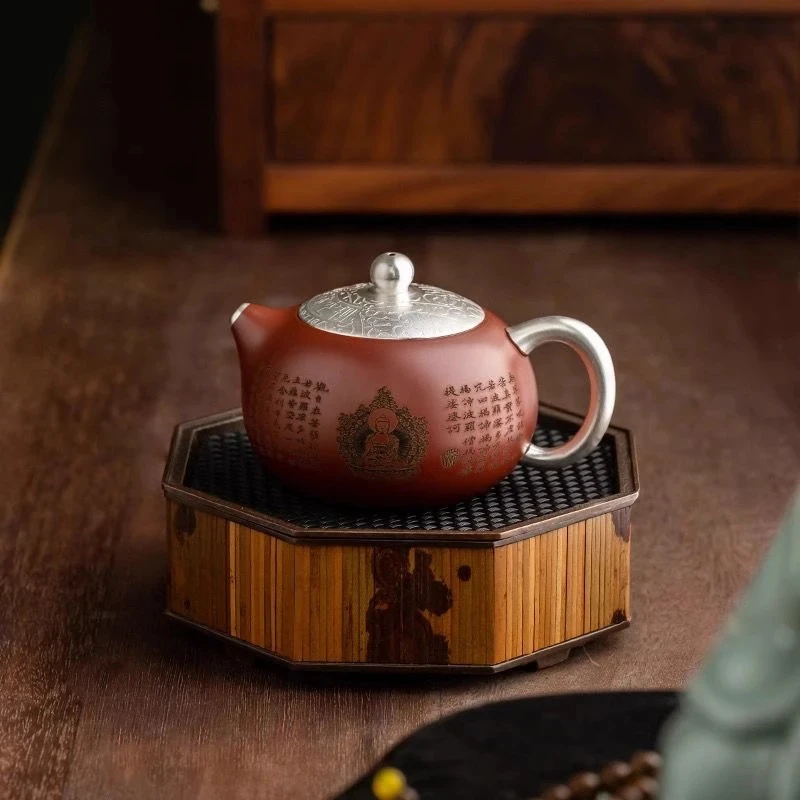 宜兴原矿手工紫砂西施壶中式心经泡茶壶大容量紫砂壶复古陶瓷S