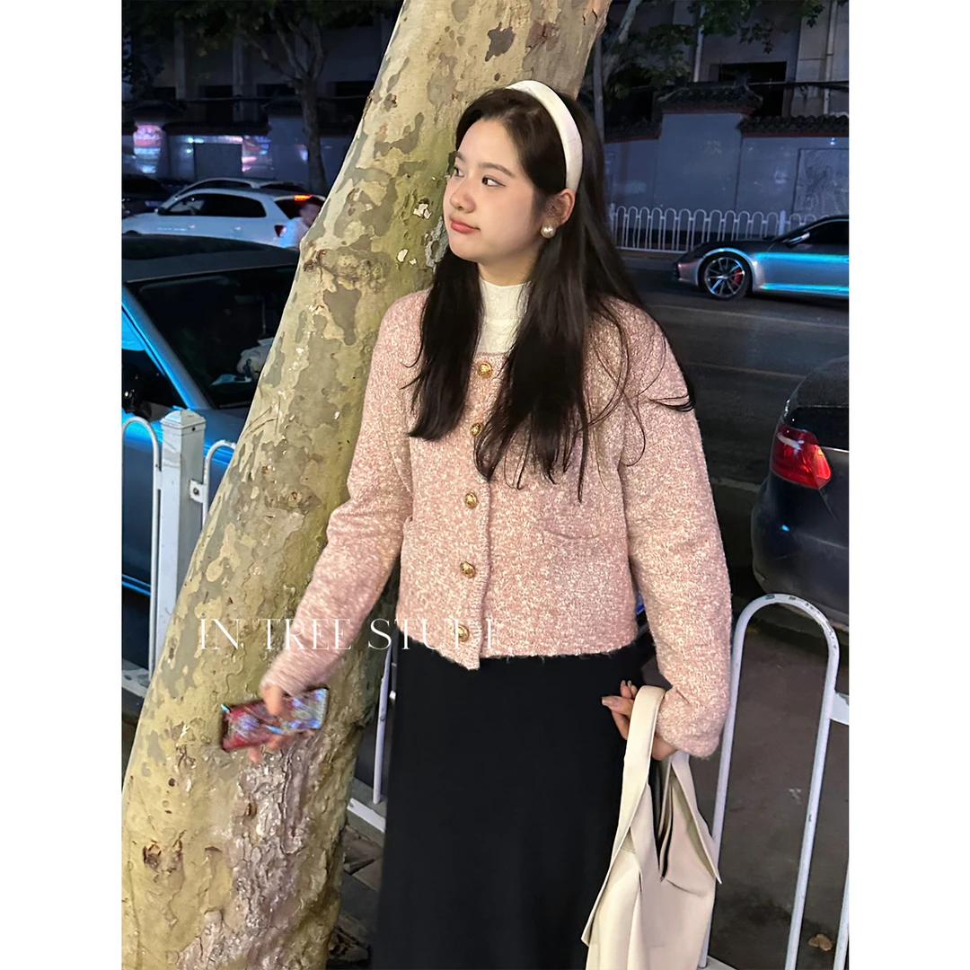 张桶桶QC【麝香夫人】杂色小香毛衣春秋开衫外套百搭 ZXLH0862