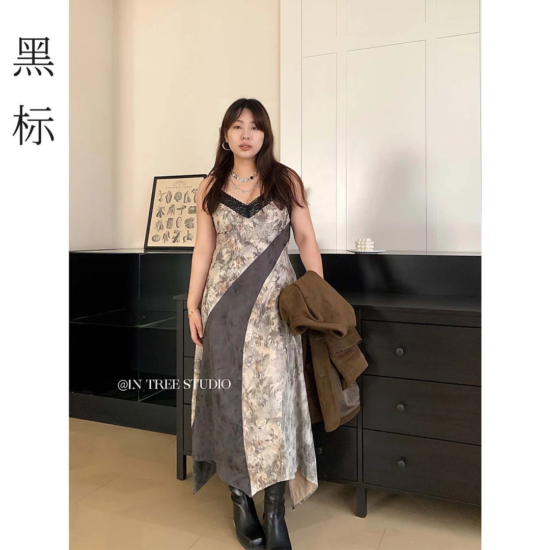 张桶桶QC【黑标系列-永恒魅力】蕾丝不规则连衣裙吊带裙ZXL01408