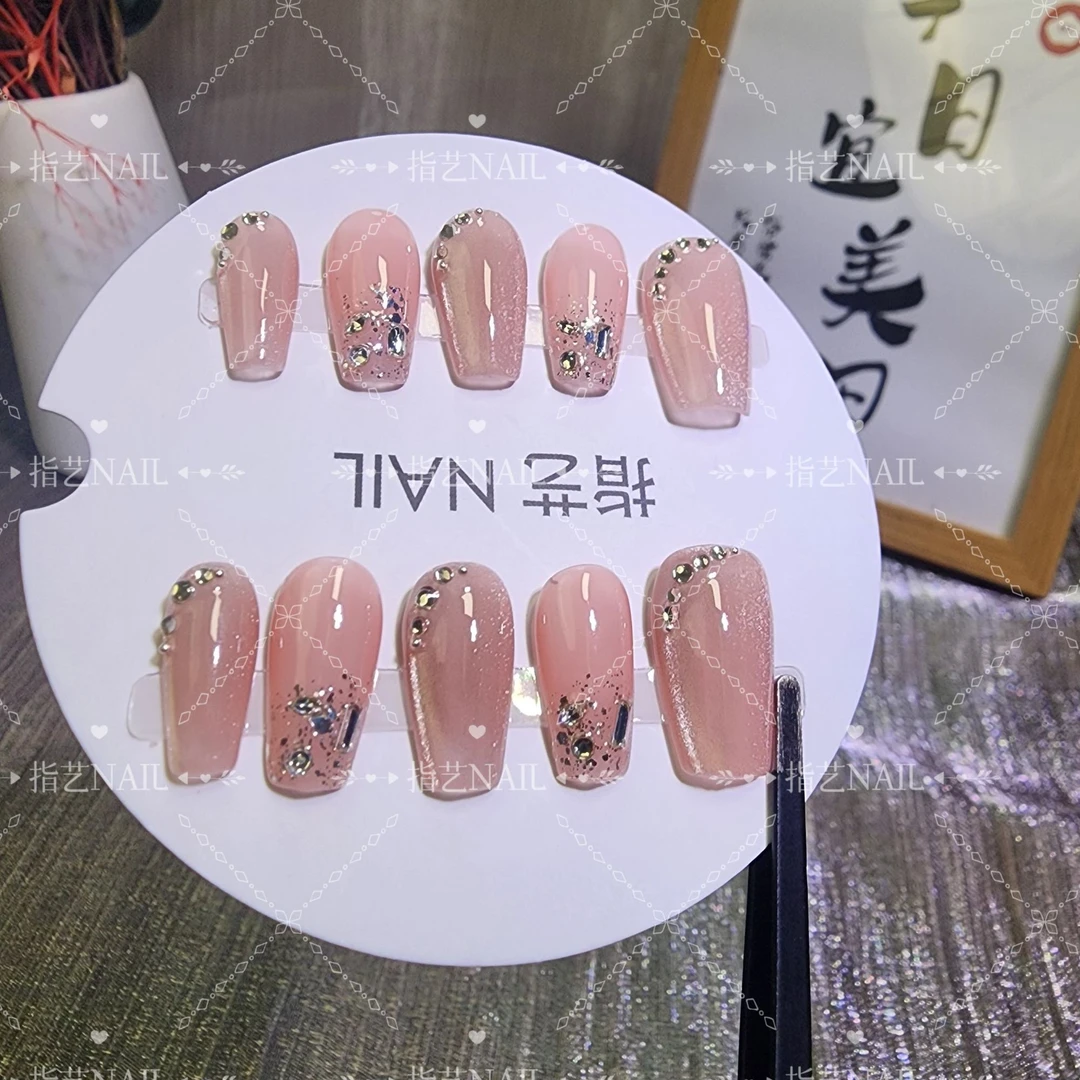 A019【星芒】纯手工穿戴甲爆闪优雅气质简约甜美ins风送盒子