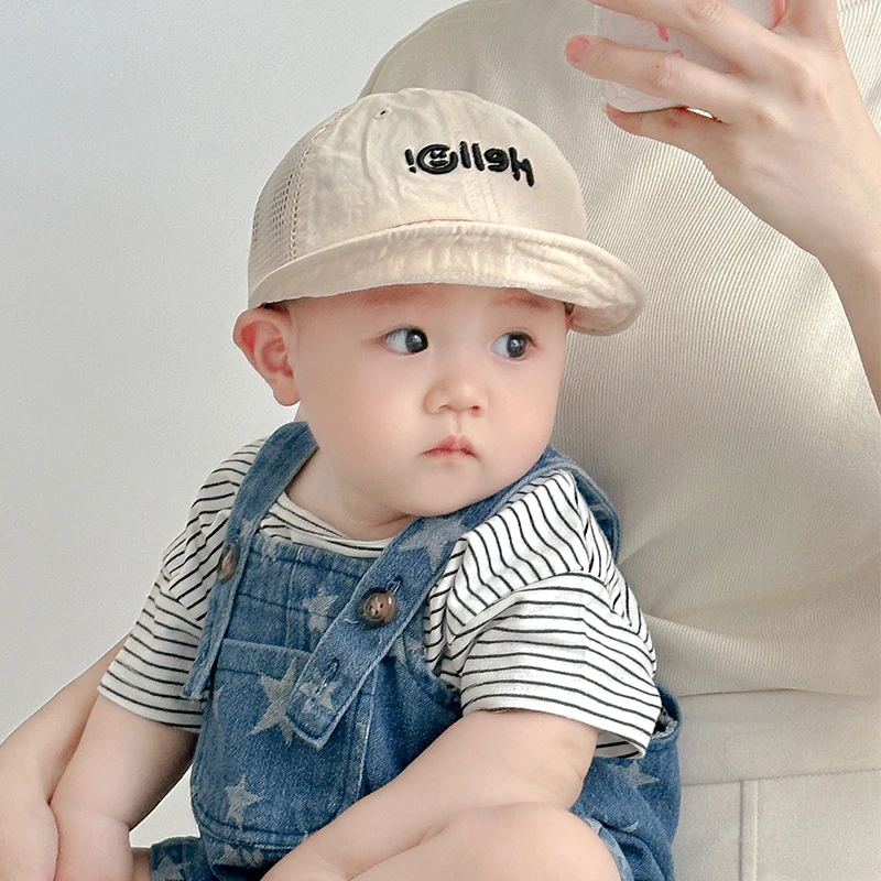 宝宝帽子夏季薄款透气网眼大檐遮阳防晒帽男女童婴儿鸭舌棒球帽潮