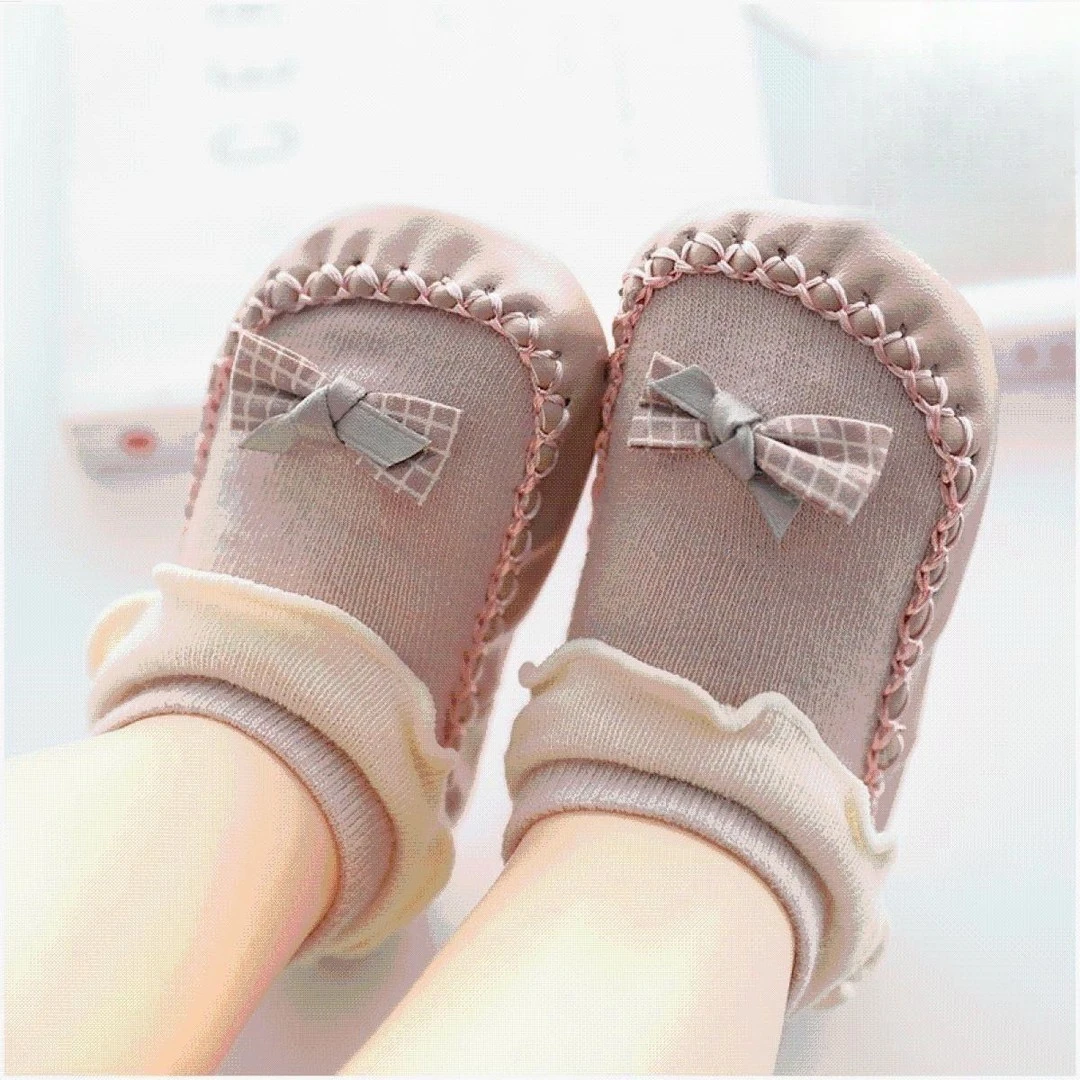 新款婴儿学步鞋袜春秋款加厚款软底学步鞋防滑防水地板袜套宝宝鞋