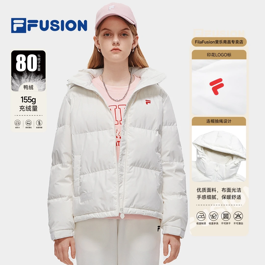 FILA斐乐羽绒服女子冬季潮流时尚运动百搭保暖连帽外套T11W315903