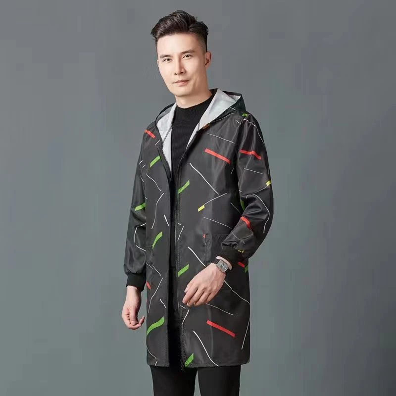 男款工作服长款罩衣成人外套长袖冲风衣外穿防尘薄款耐脏防污罩衣