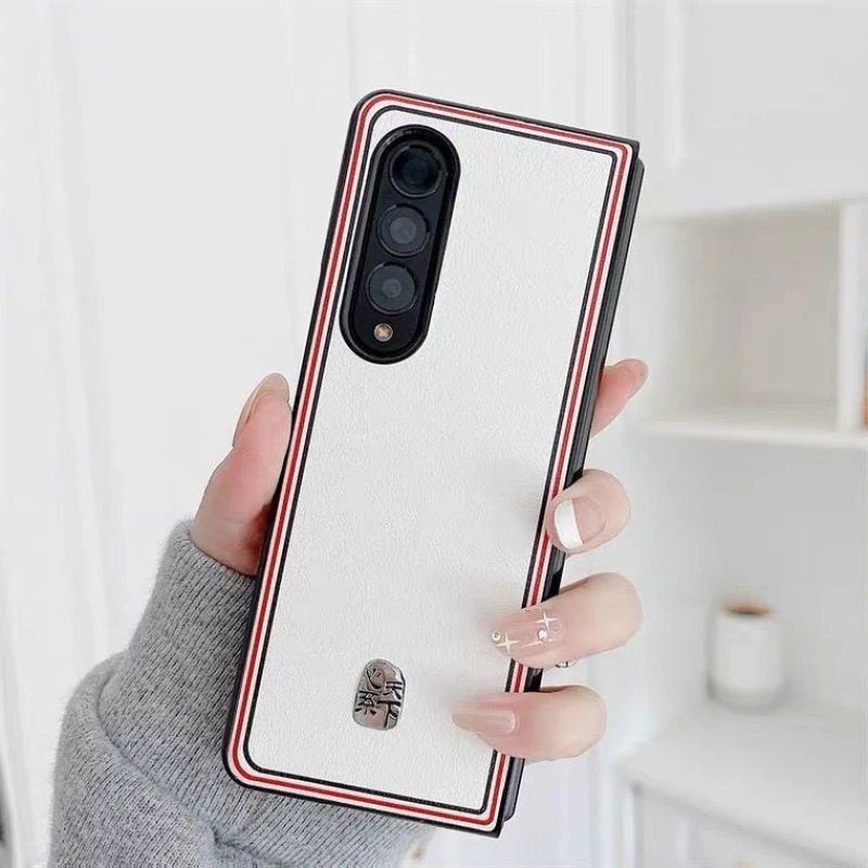 三星W23手机壳ZFOLD4折叠壳皮保护壳F9360联名套皮套商务网红潮流