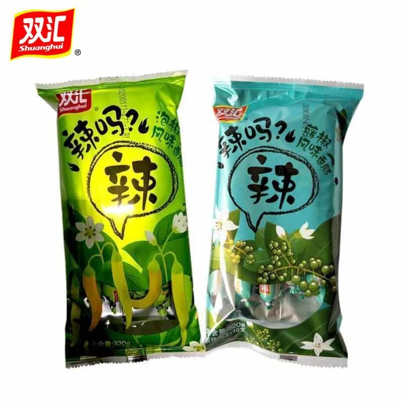 双汇辣吗?辣320g/袋辣藤椒泡椒甜辣风味火腿肠即食休闲零食美味
