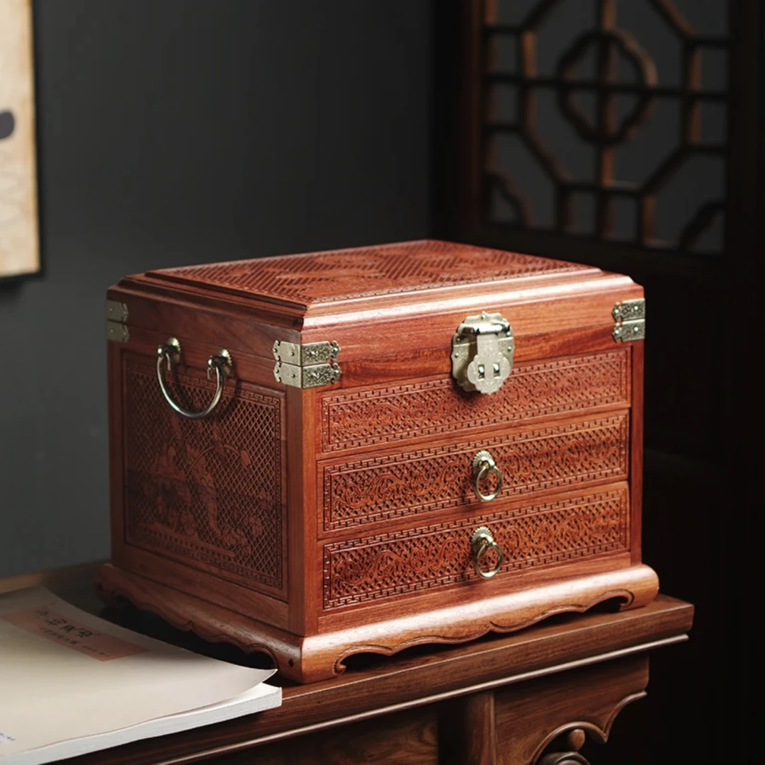 (新人礼)缅甸花梨天作之合首饰盒