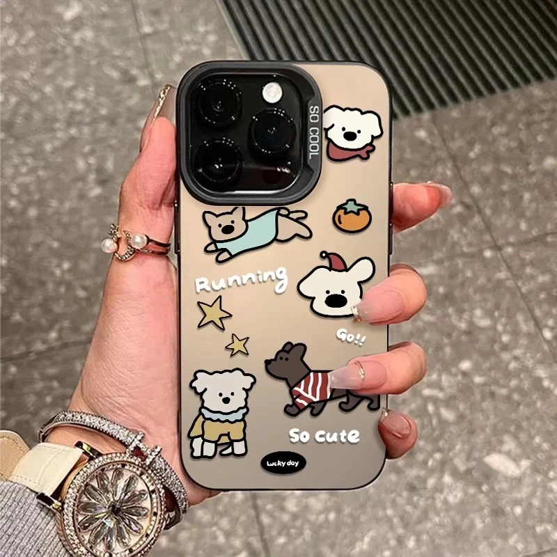 彩银穿衣小狗适用苹果16ProMax手机壳15Pro苹果iPhone17男14女13P