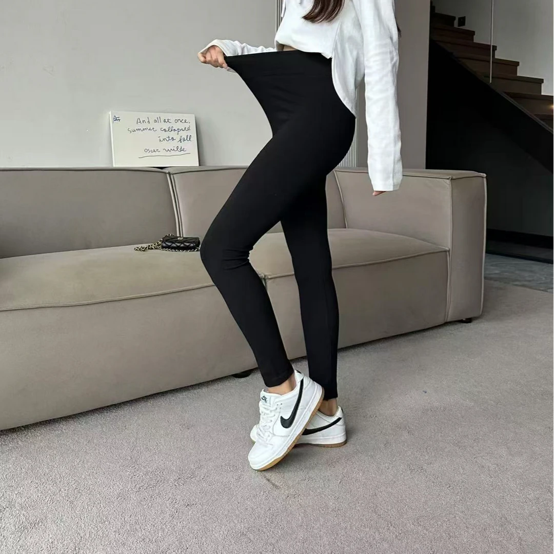 5555加绒加厚打底裤女外穿显瘦高腰百搭保暖小黑裤