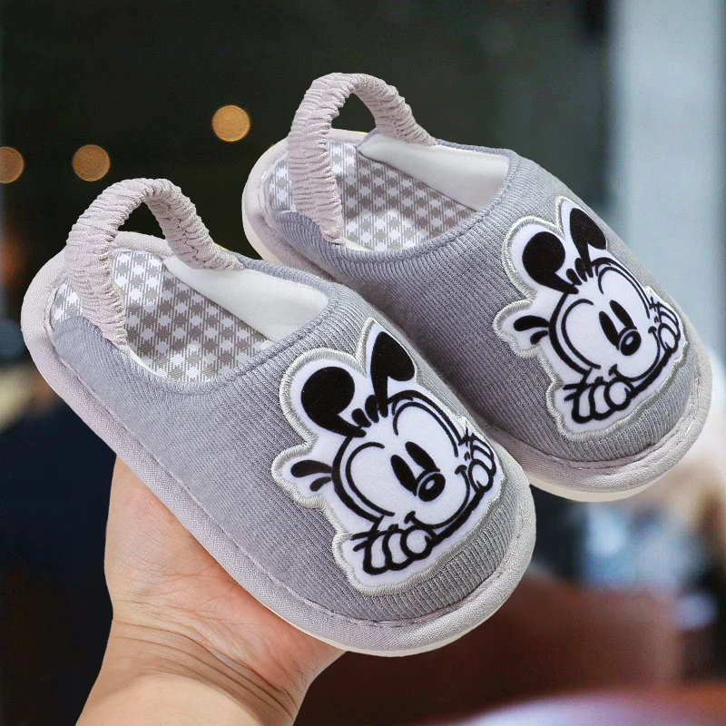 Bobdog/巴布豆春秋2-5岁室内软底防滑幼儿棉拖鞋空调房小童地板拖