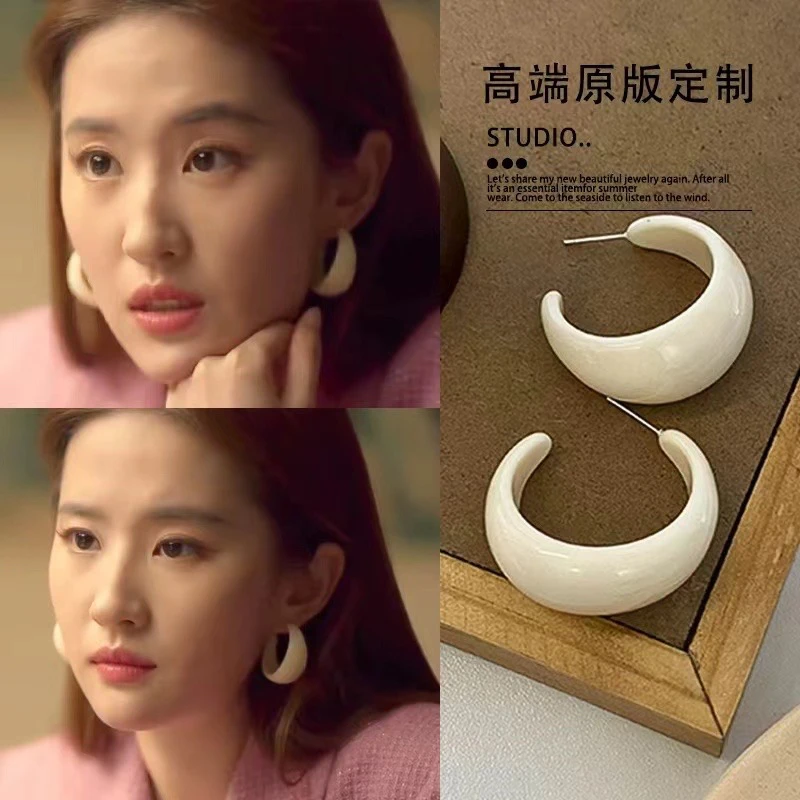 非金属树脂耳饰 气质女时尚百搭法式玫瑰的故事同款耳环复古S351