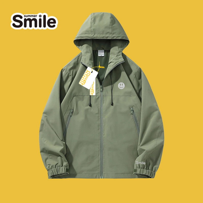 summer smile教练夹克男女同款潮牌防风防水连帽上衣冲锋外套