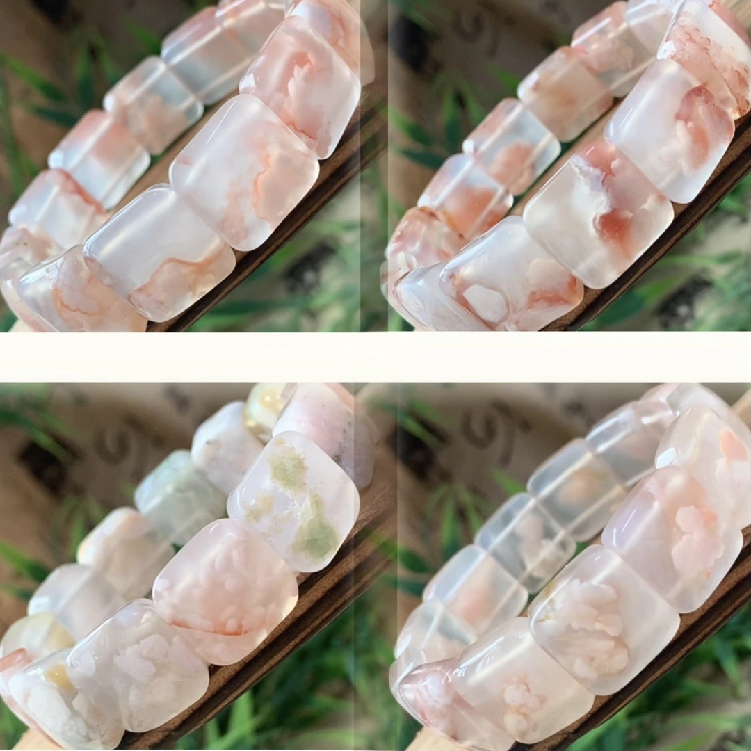 天然樱花玛瑙手牌