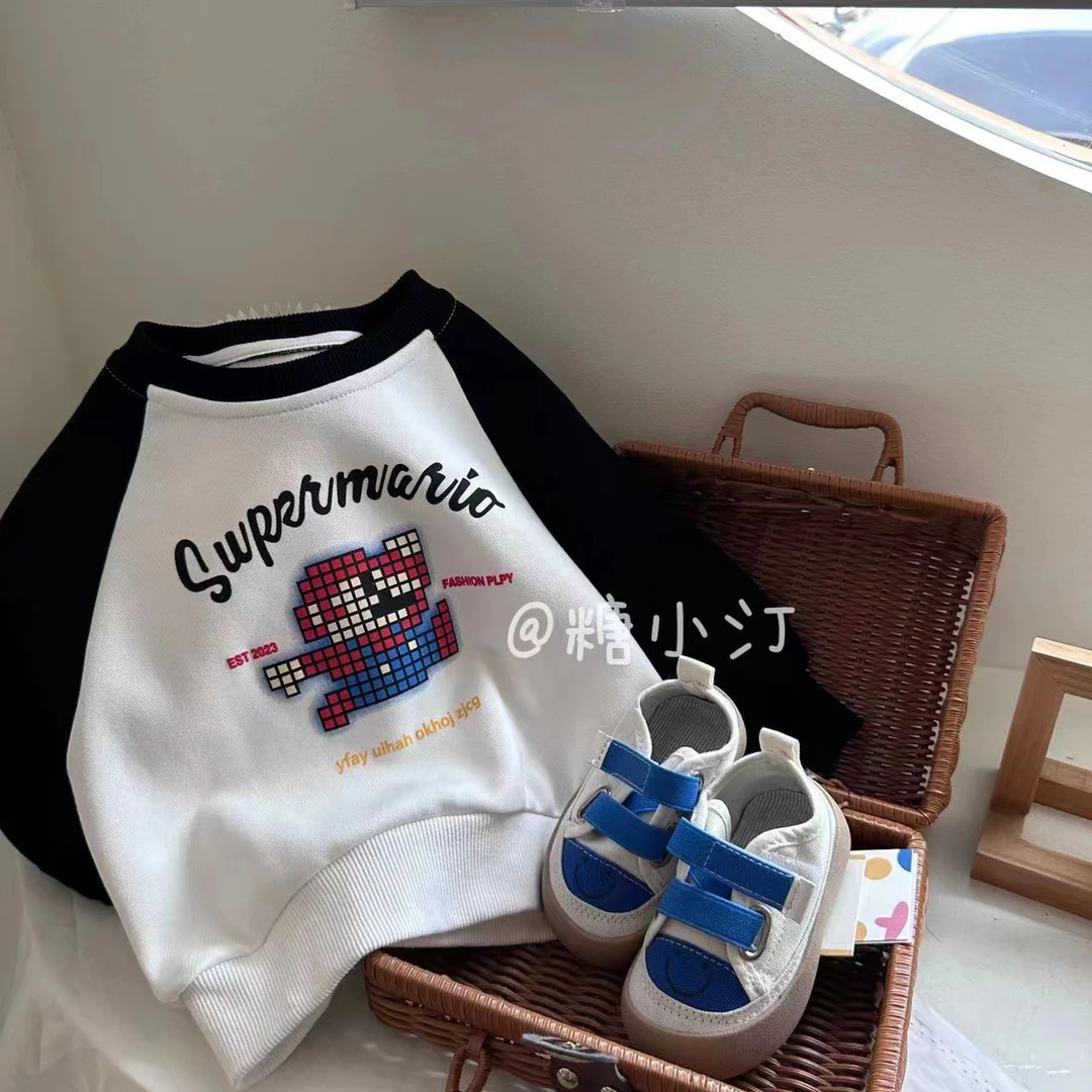 N2460儿童秋季休闲萌娃国庆穿搭开学穿搭     印花休闲卫衣W022