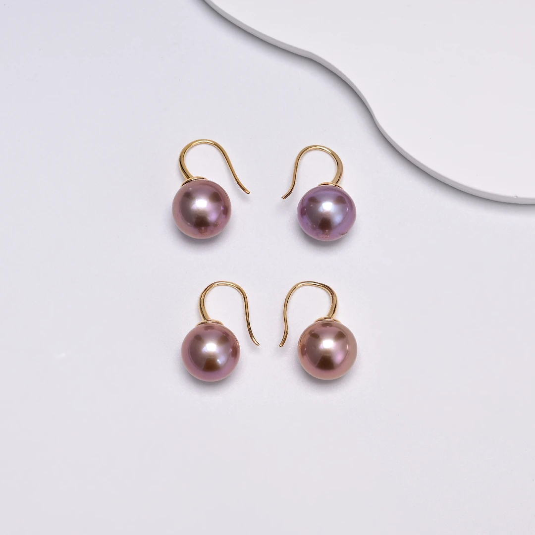 【云上叙】S925银淡水珍珠耳钩-多样性发一件-12mm V0948~DB（东哥）