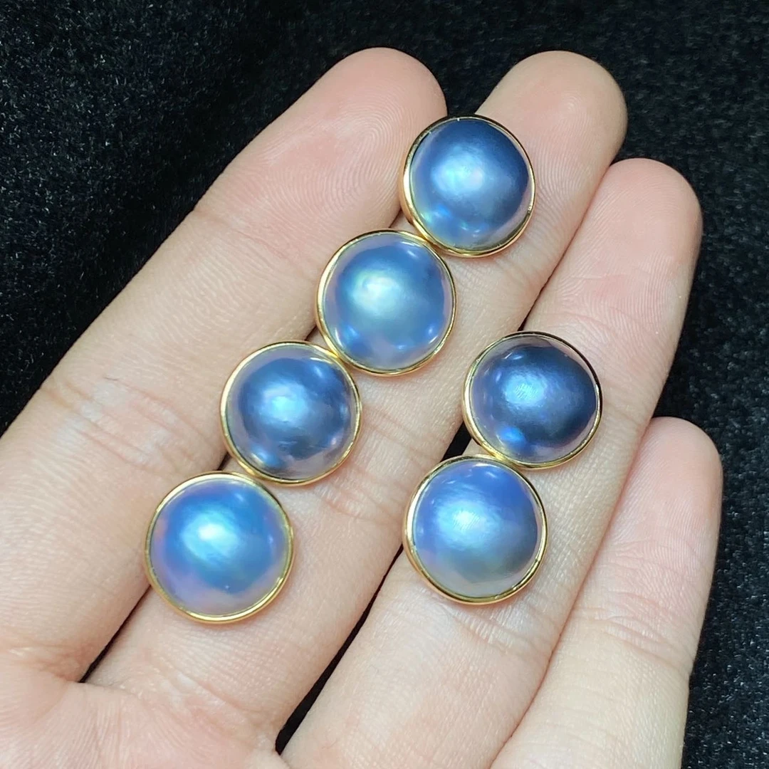 【云上叙】V30921-P-S925银马贝珠耳钉-多样性发一件-11.5mm（商城）