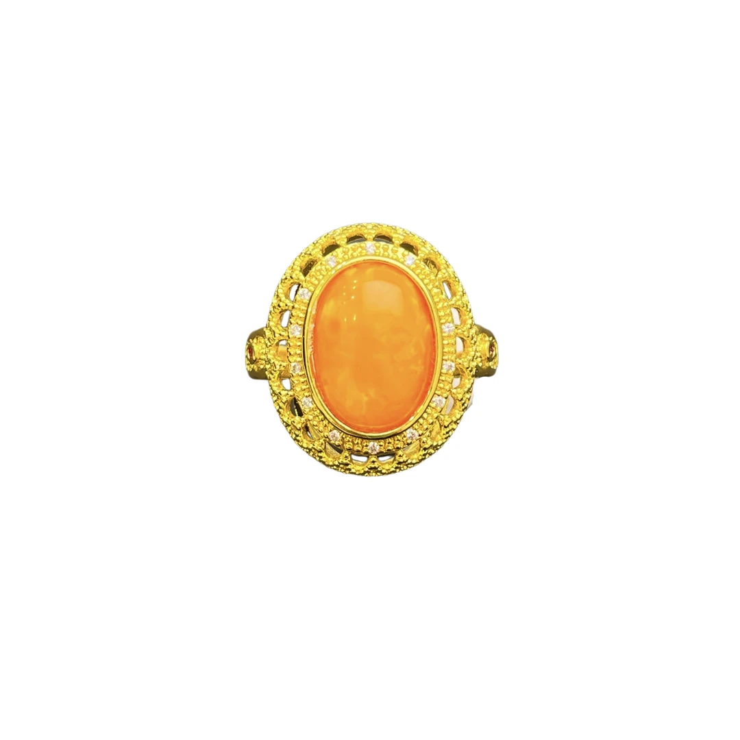 蜜蜡鸽子蛋戒指 C07-61