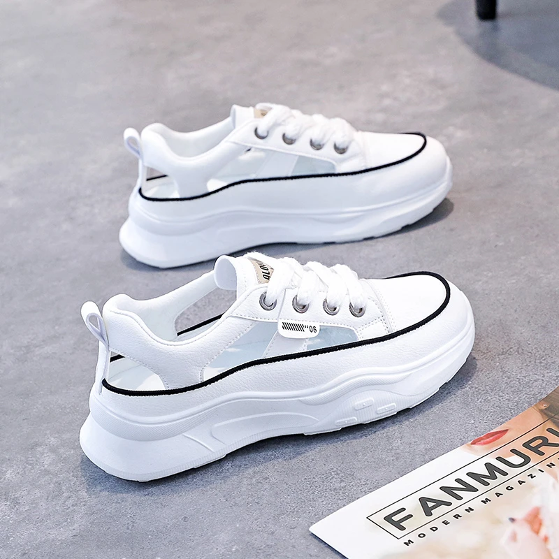 镂空凉鞋轻便透气时尚小白鞋潮夏季爆款百搭休闲网红夏季女鞋厚底