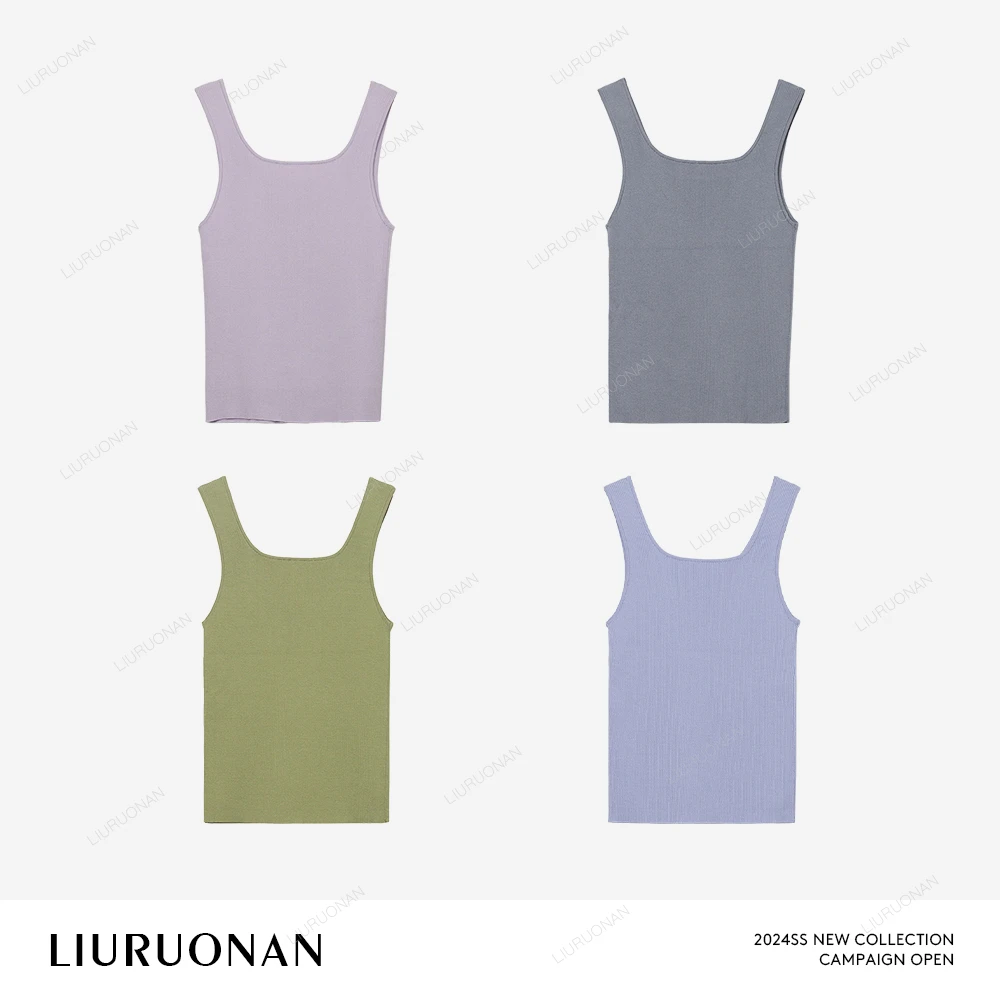 LIURUONAN 24SS 无袖针织背心夏季新款透气舒适上衣女