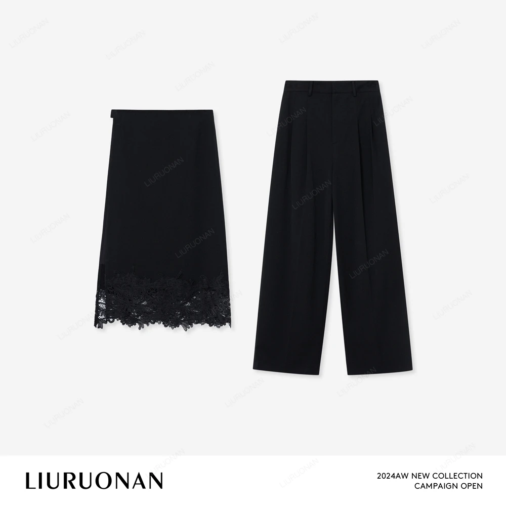 LIURUONAN 24AW 【神裤5.0】超显瘦显腿直休闲黑色西装裤+均码屁帘