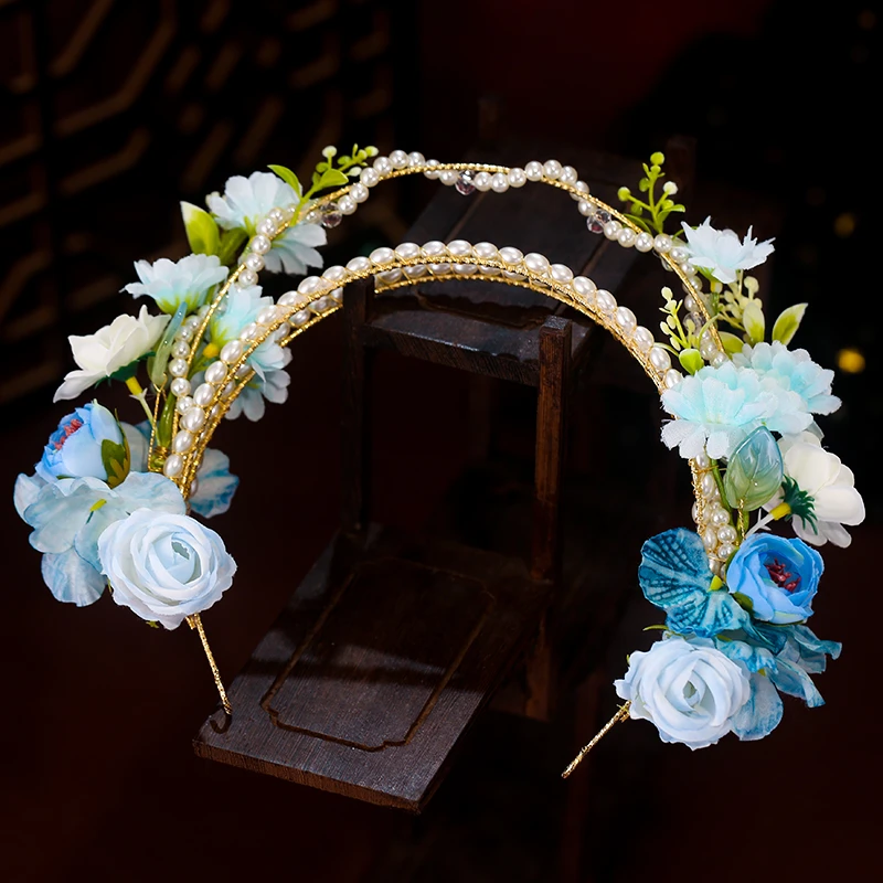 泉州新中式簪花发箍古风汉服花朵头饰日常拍照绢花头箍民族风发饰