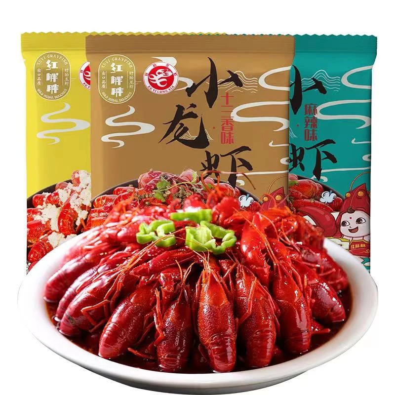 红胖胖盱眙小龙虾750g4-6钱*3袋十三香麻辣蒜泥加热即食熟食整虾