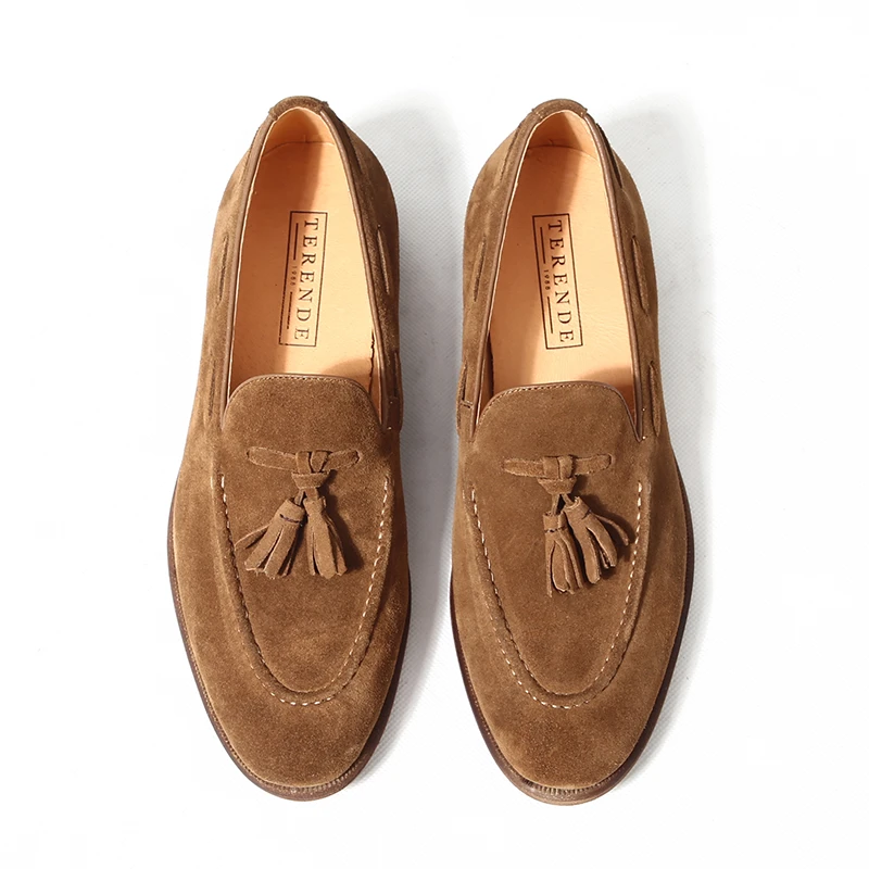春夏男士新款反绒男鞋真皮英伦复古乐福鞋男流苏透气商务休闲皮鞋
