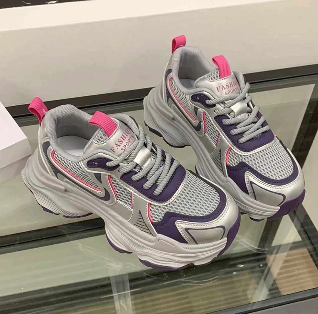 爆款老爹鞋女2024春季新款厚底黑色鞋子爆灰运动休闲韩版显脚小潮