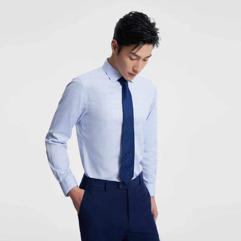 【新款 全棉+DP免烫】雅戈尔秋季男士休闲格子衬衣长袖衬衫129750