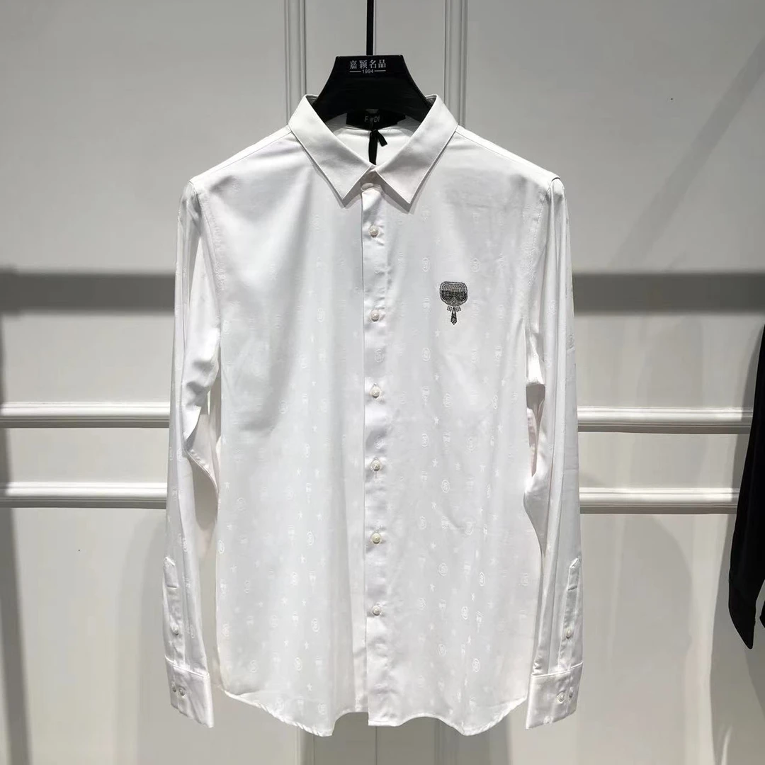 【凯旋门男装】秋冬新款男士简约黑白二色免熨烫长袖百搭衬衫