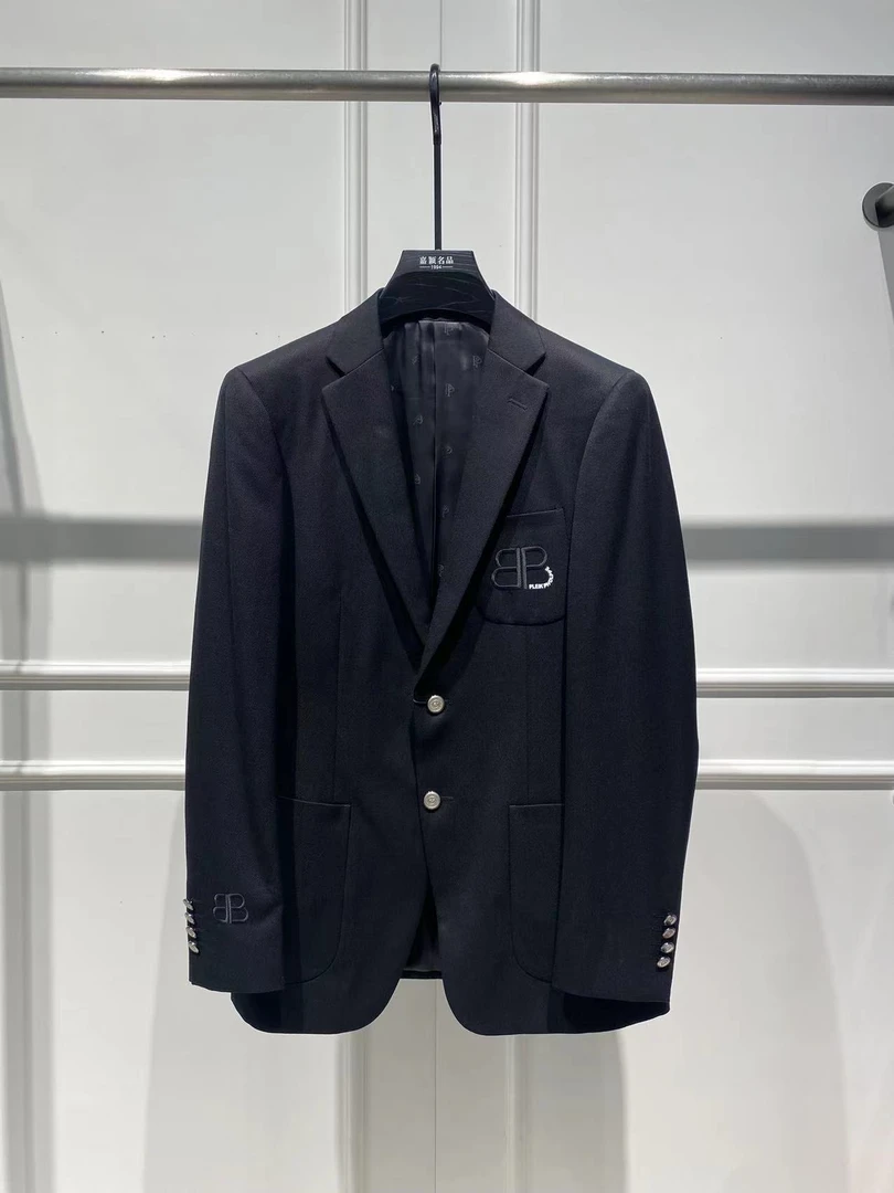 【西班牙PP】秋冬新款男士商务休闲羊毛西服大衣外套黑色西装英伦