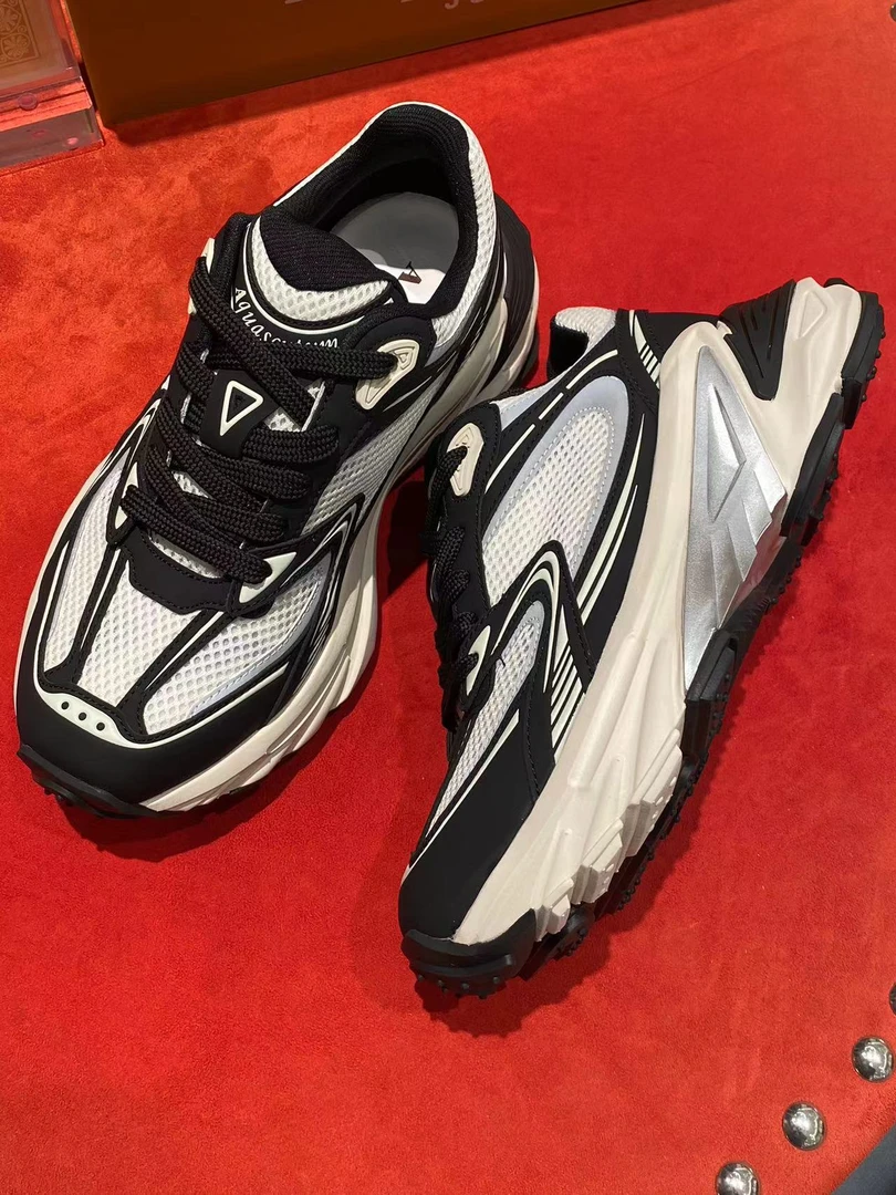 【进口男鞋AQ】英国品牌男士潮流百搭经典黑白男士时尚老爹鞋运动鞋