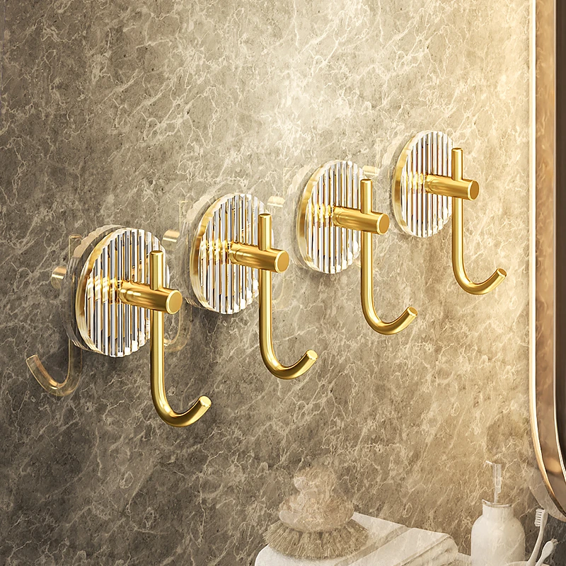 亚克力挂钩免打孔粘钩强力粘胶进门玄关钥匙卫生间门后挂衣钩创意