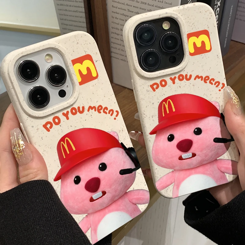 M帽loopyiPhone13情侣款苹果14promax小麦手机壳11大孔12软8p情侣