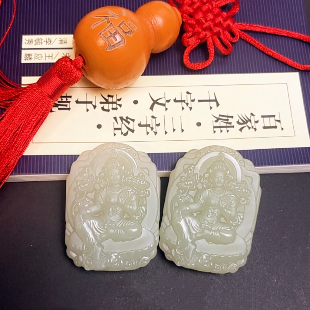 和田玉精雕度母观音男女同款吊坠高档玉配项链多样性发货