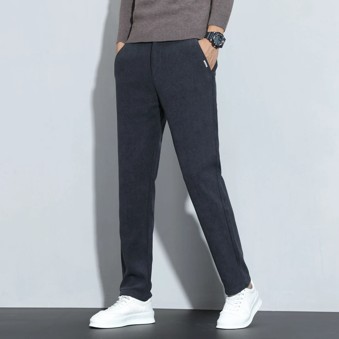 休闲裤男爆款2024新款升级款欧米绒秋冬款长裤百搭直筒商务潮流